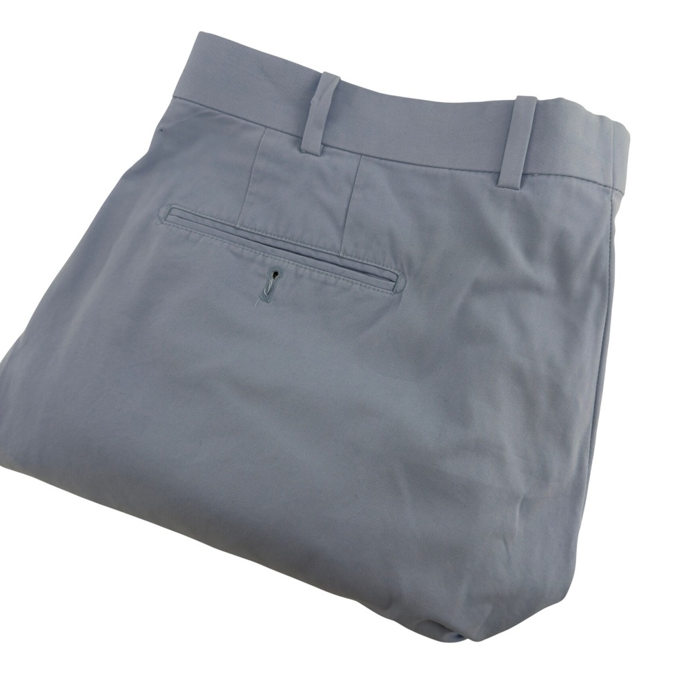 Peter Millar Mens 38‎ Light Blue 100% Cotton Flat Front Chino Golf Shorts